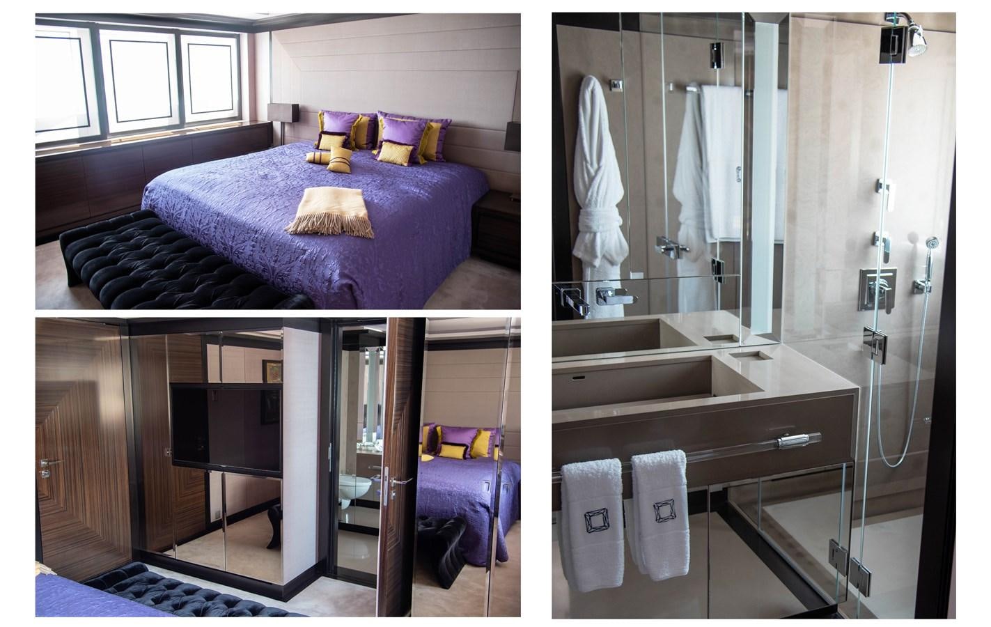 a bathroom with a bed and a sink aboard LADY VERA Yacht for Charter