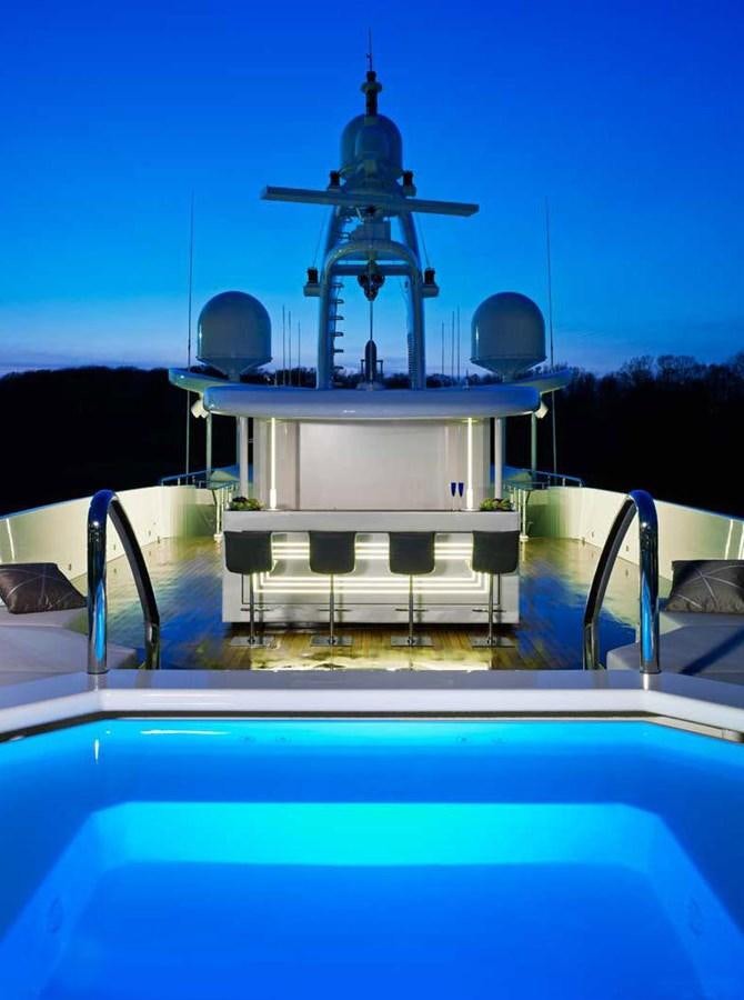 a building with a satellite dish on top of it aboard LADY VERA Yacht for Charter