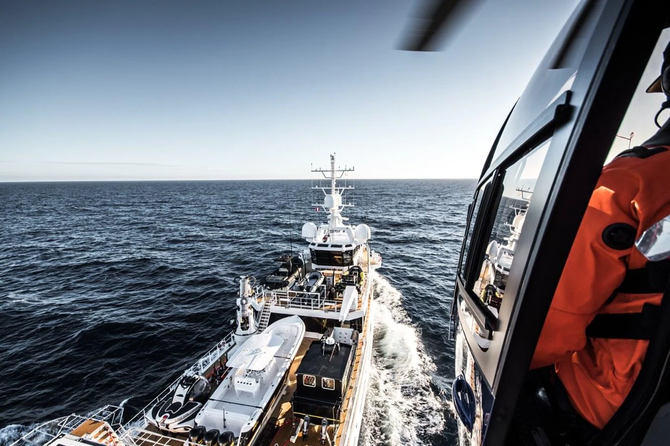 a ship on the water aboard INDRATUS Yacht for Sale