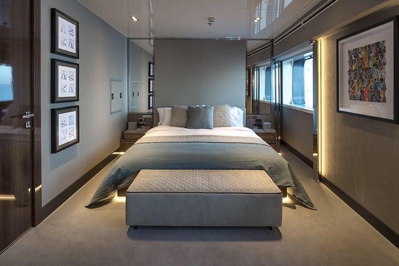 a bed in a room aboard MARQUISE Yacht for Sale