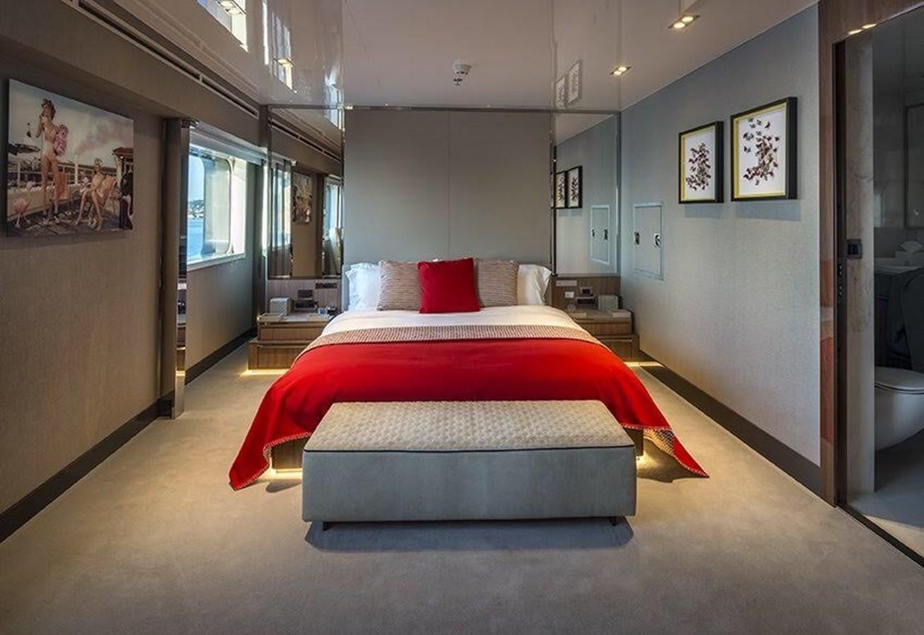 a bed in a room aboard MARQUISE Yacht for Sale
