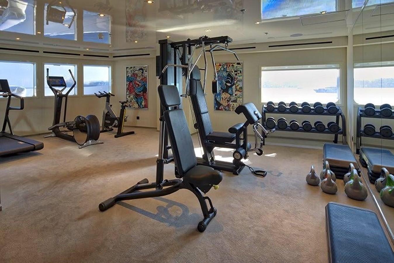 a gym with exercise equipment aboard MARQUISE Yacht for Sale