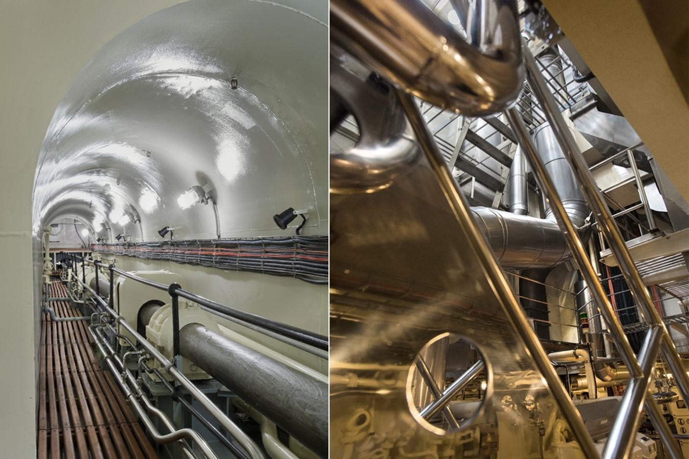 a large metal staircase aboard NORTH SEA Yacht for Sale