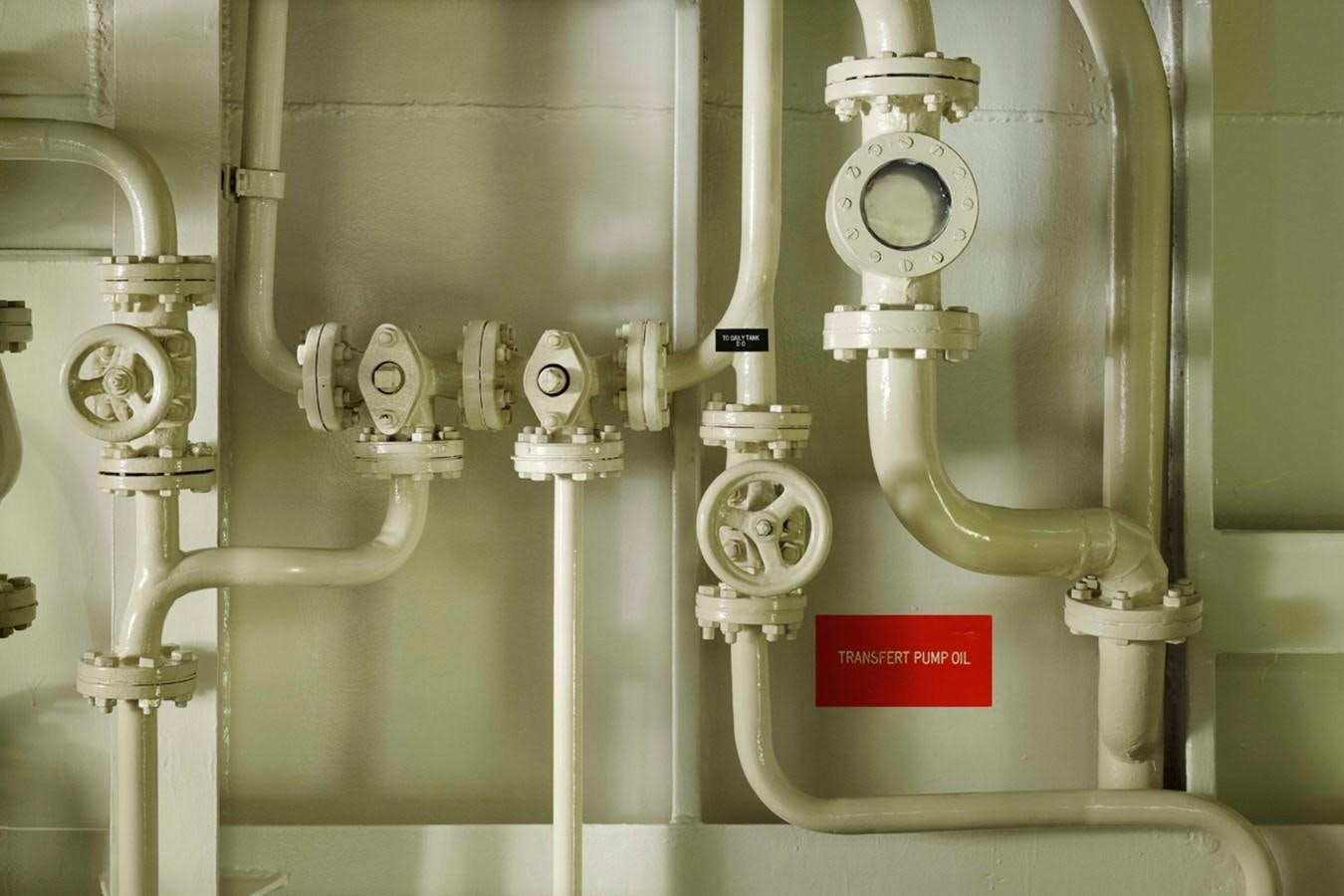 a machine with a red label aboard NORTH SEA Yacht for Sale