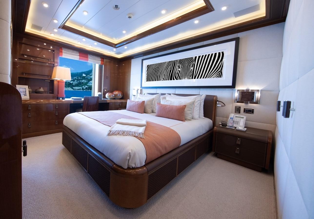 a bed in a room aboard AHS Yacht for Sale