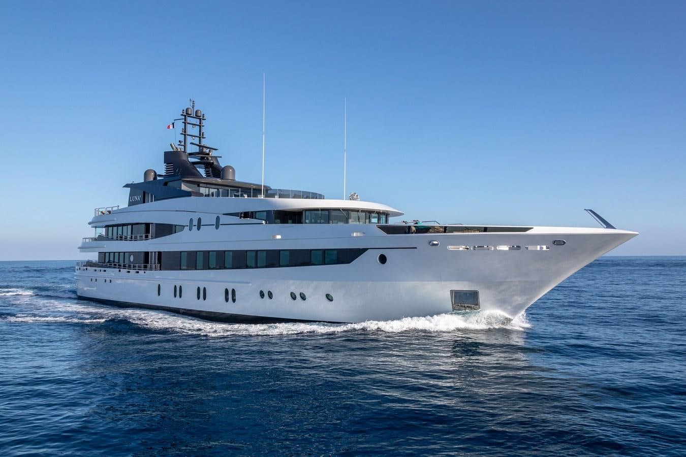 a large white boat aboard AHS Yacht for Sale