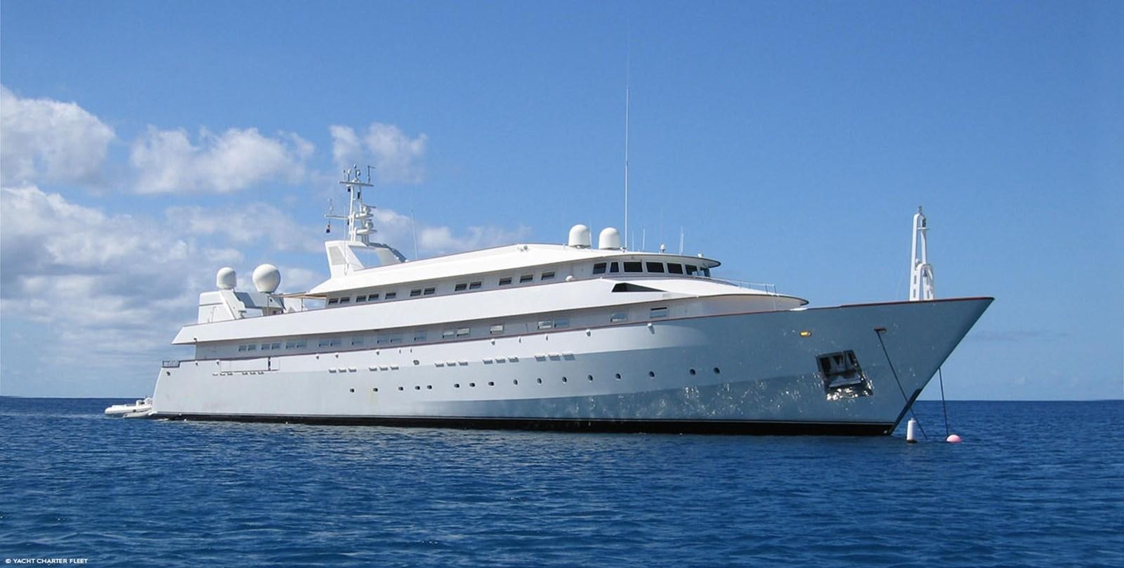 a large white ship in the water aboard ADAMAS V Yacht for Sale