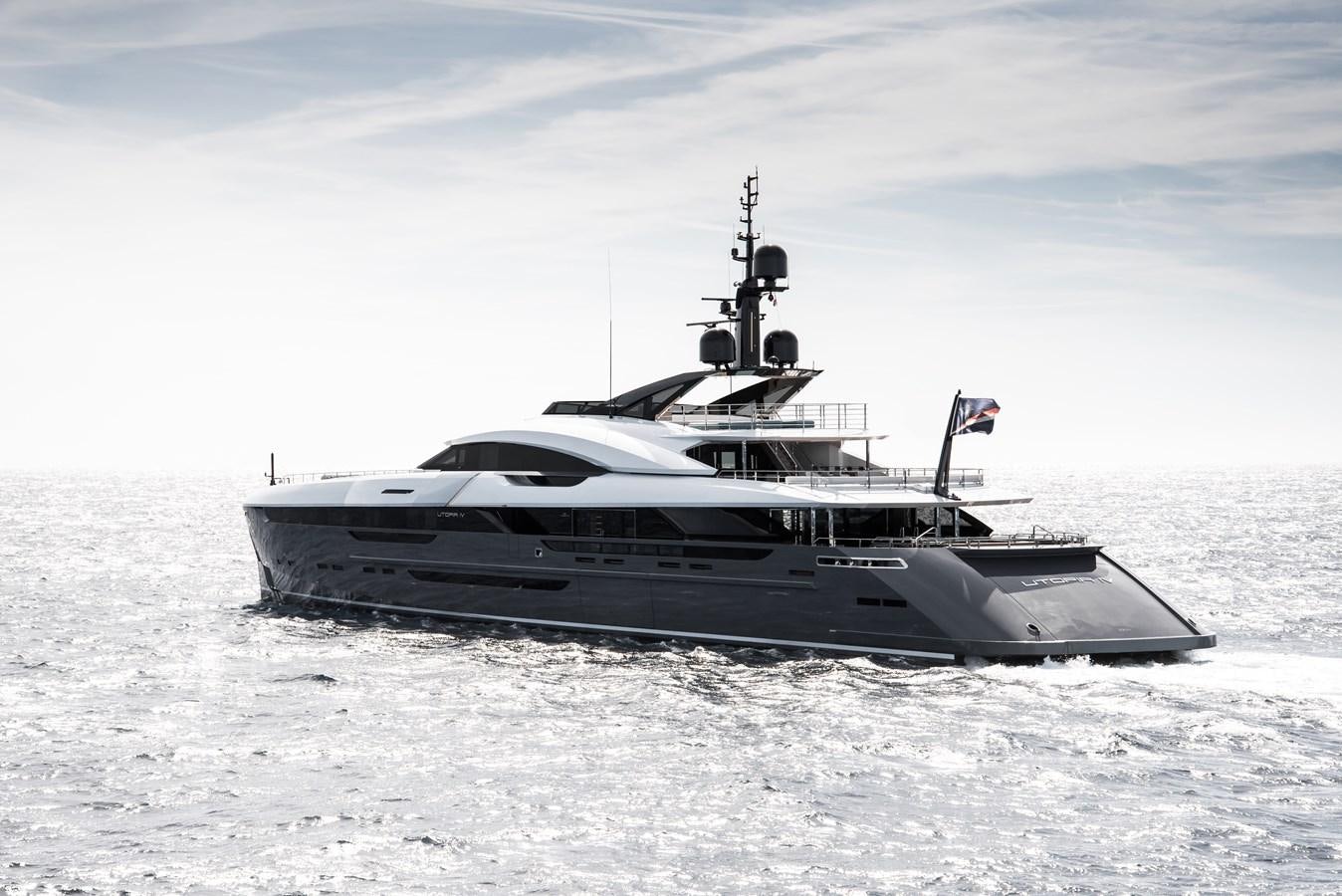 a boat in the water aboard UTOPIA IV Yacht for Sale