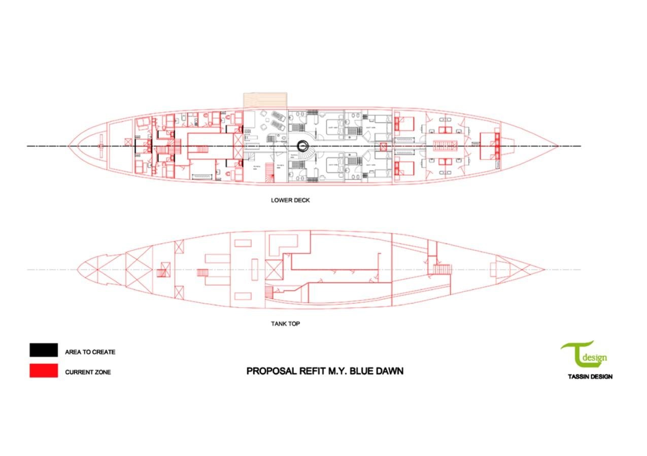 diagram aboard BLUE DAWN Yacht for Sale