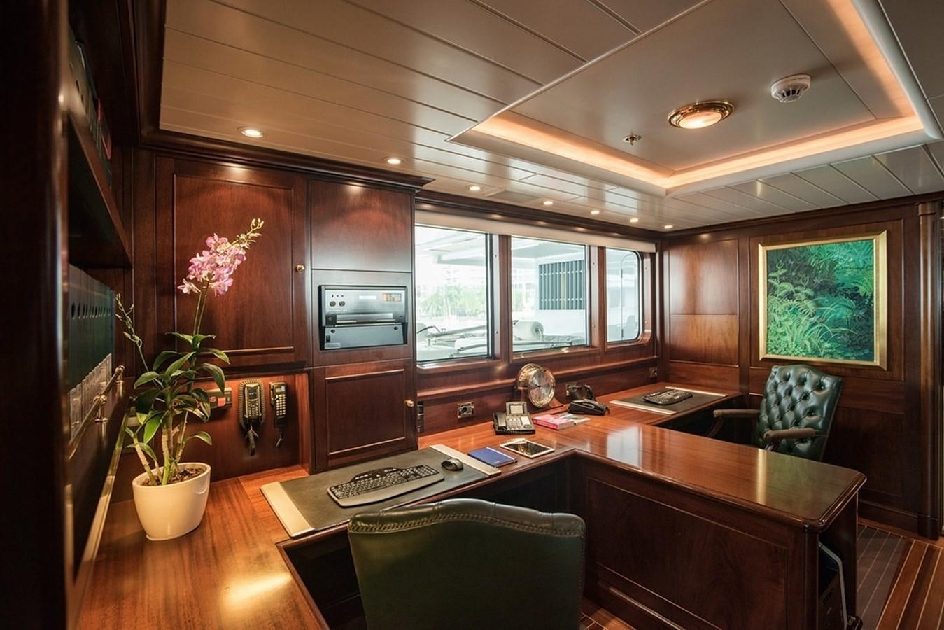 a large kitchen with a large island aboard PARAFFIN Yacht for Sale