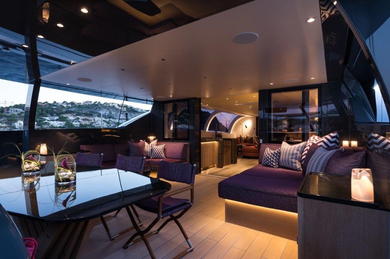 a living room with a large window aboard NGONI Yacht for Sale