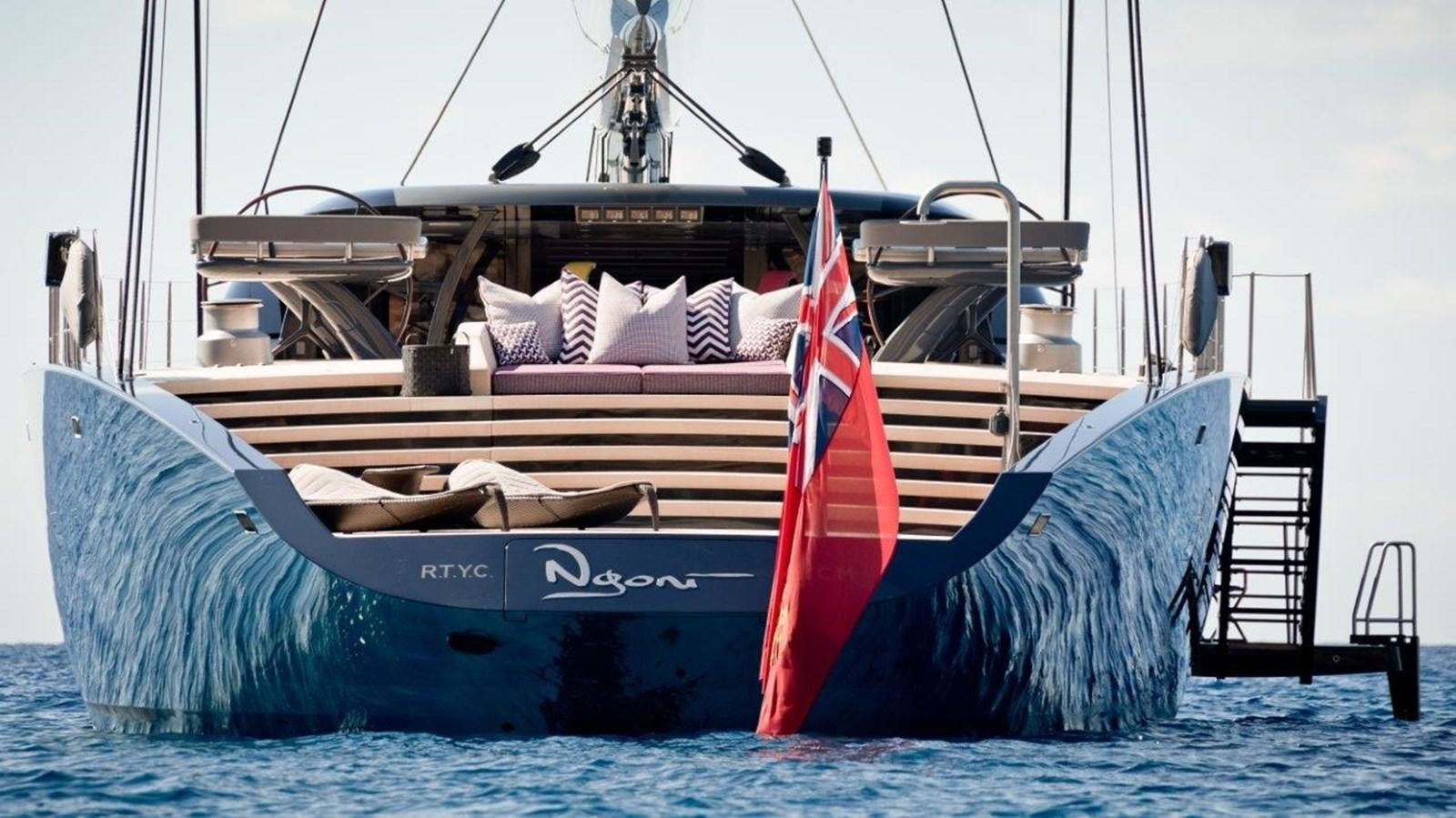a boat with a flag on it aboard NGONI Yacht for Sale