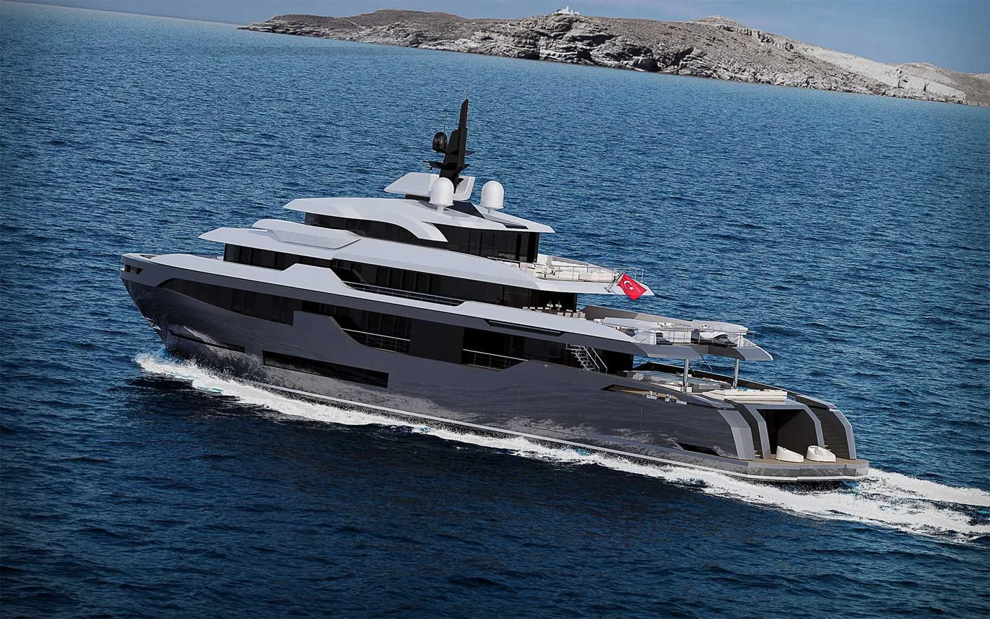 a boat on the water aboard RMK 58 Yacht for Sale