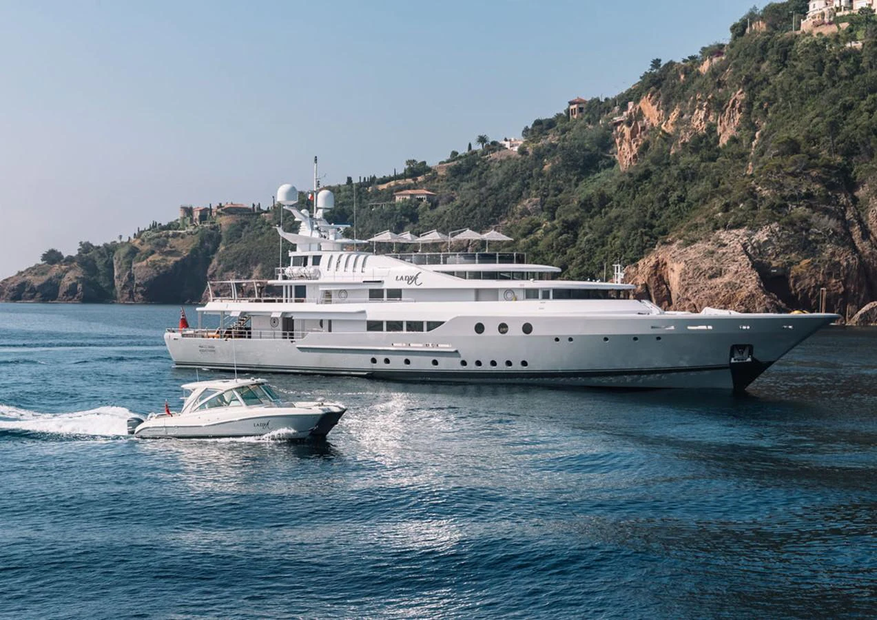 a boat on the water aboard LADY A Yacht for Sale