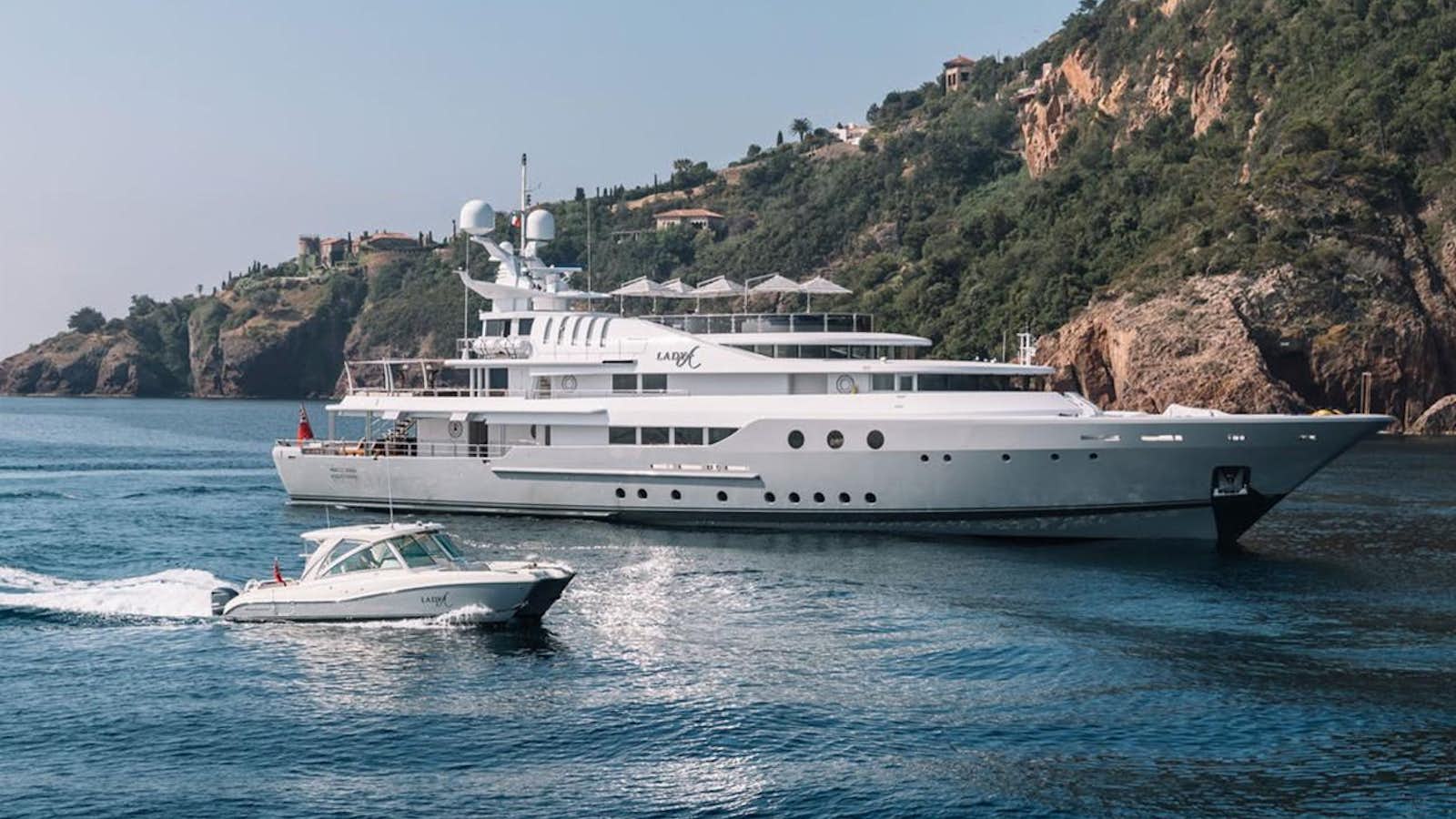 a boat on the water aboard LADY A Yacht for Sale