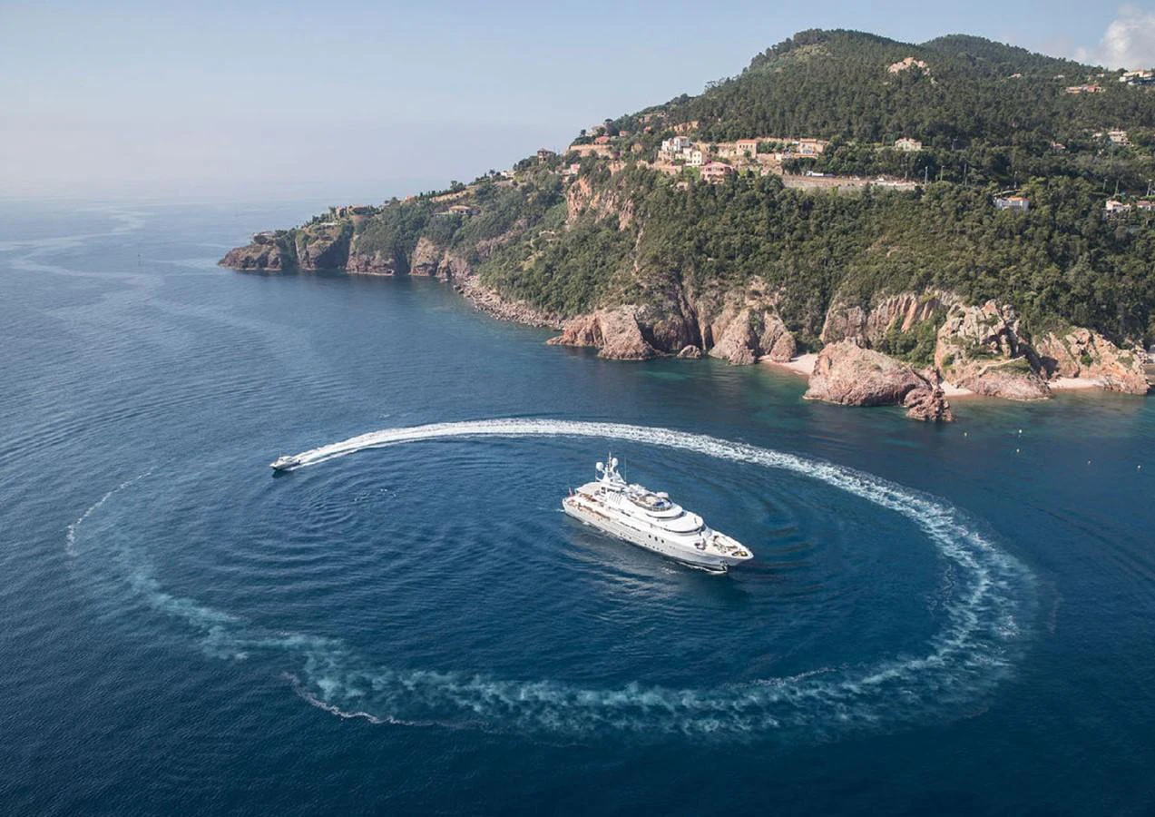 a boat on the water aboard LADY A Yacht for Sale
