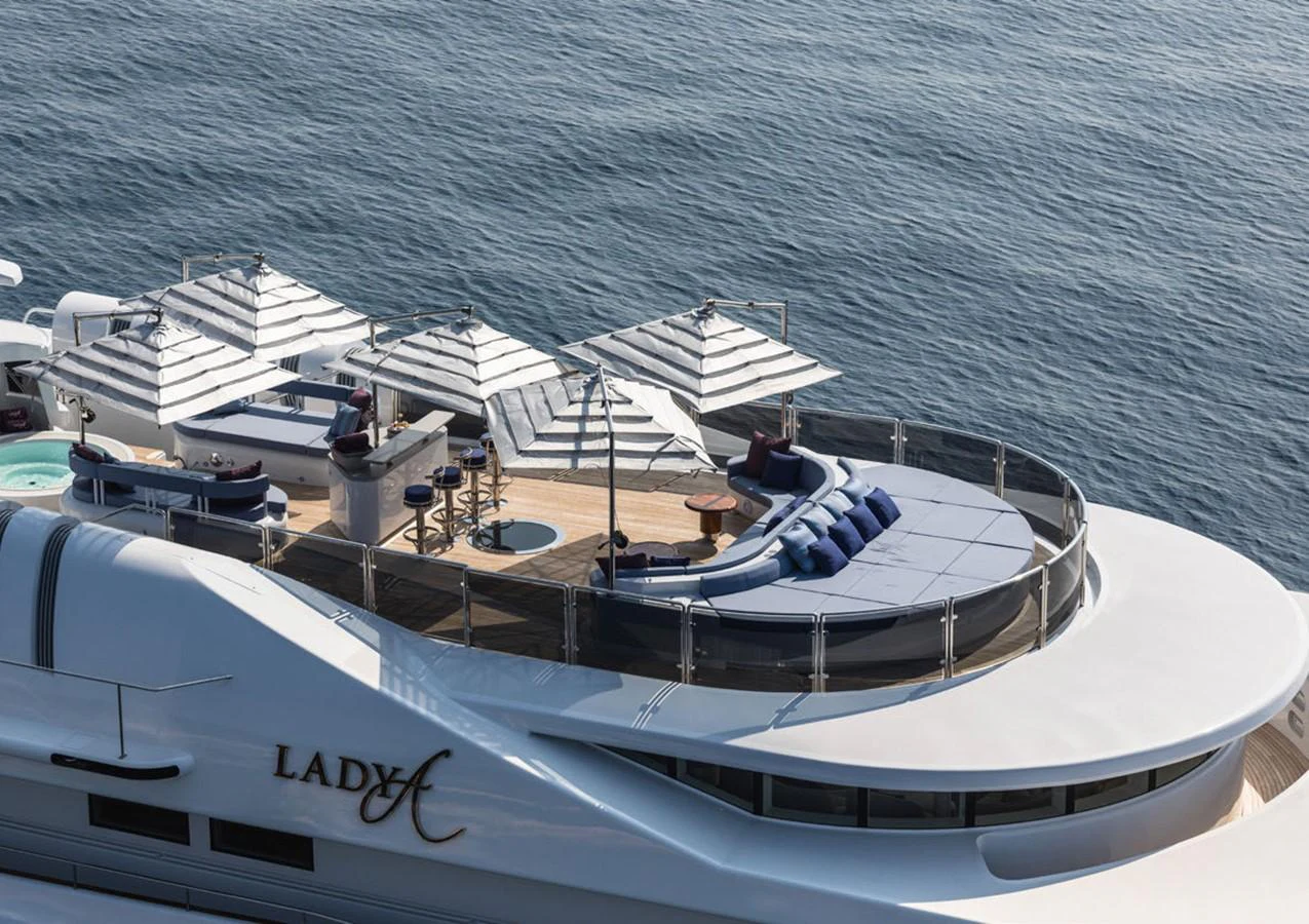 a ship on the water aboard LADY A Yacht for Sale
