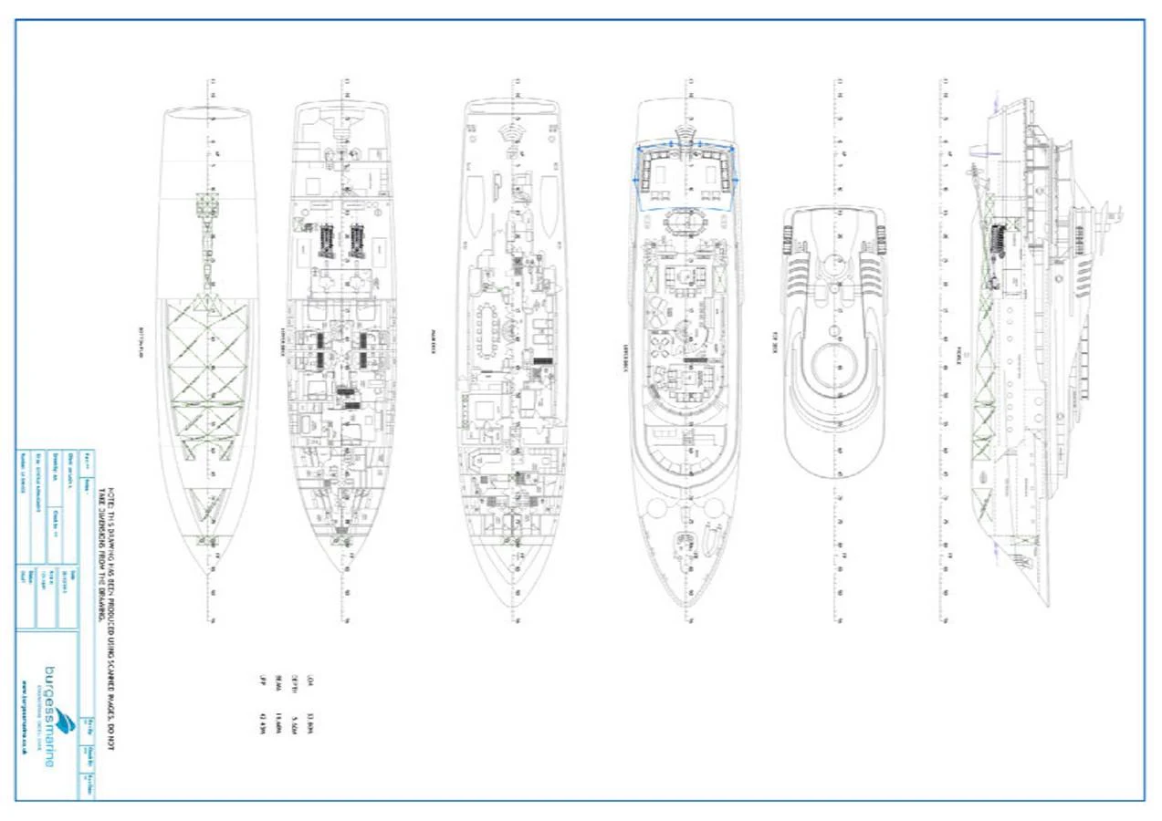 diagram aboard LADY A Yacht for Sale