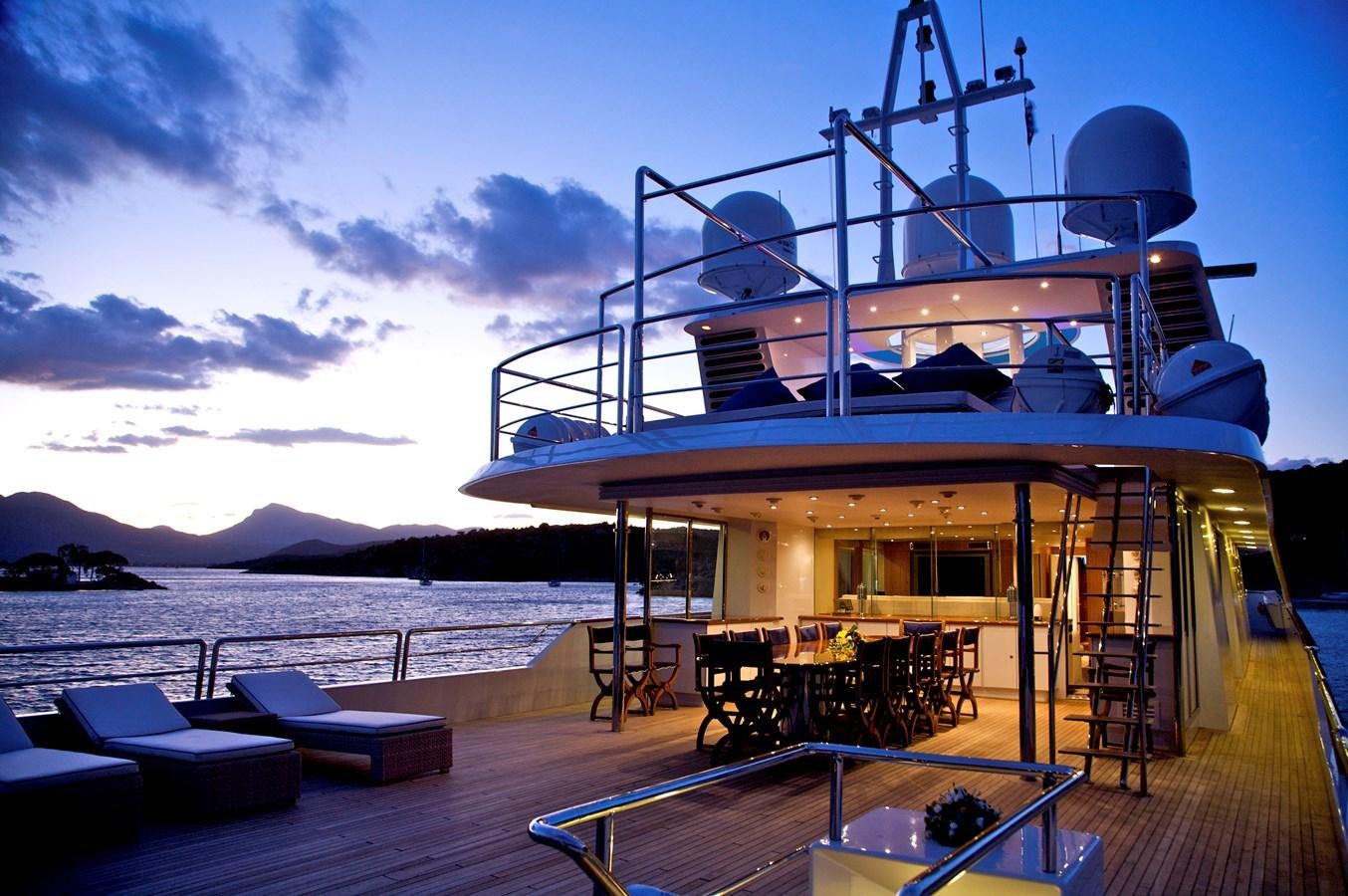 a boat on a dock aboard ACHILLES Yacht for Sale