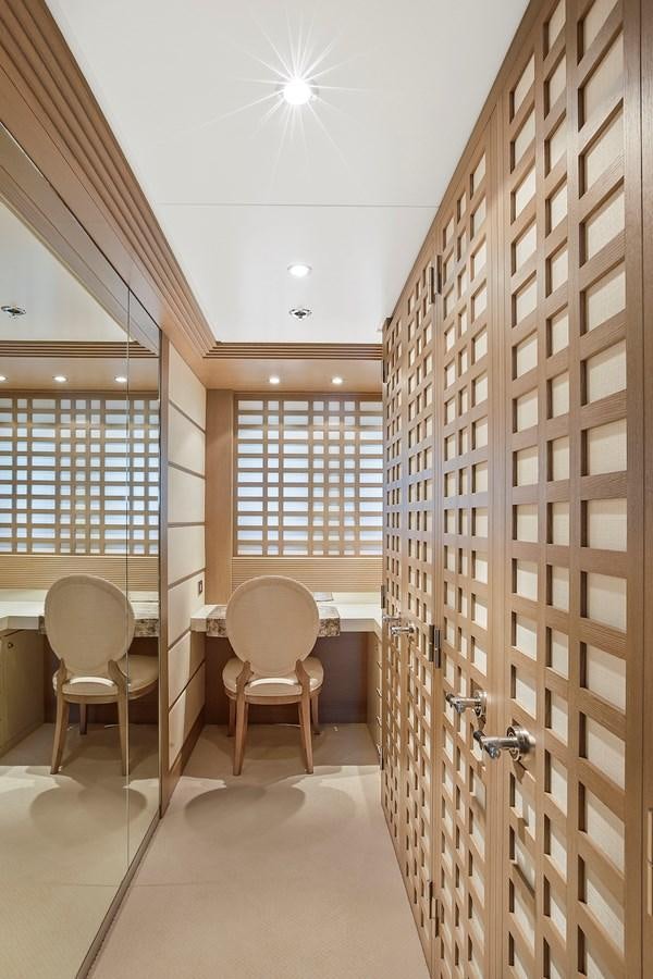 a room with a large window aboard SAMIRA Yacht for Sale