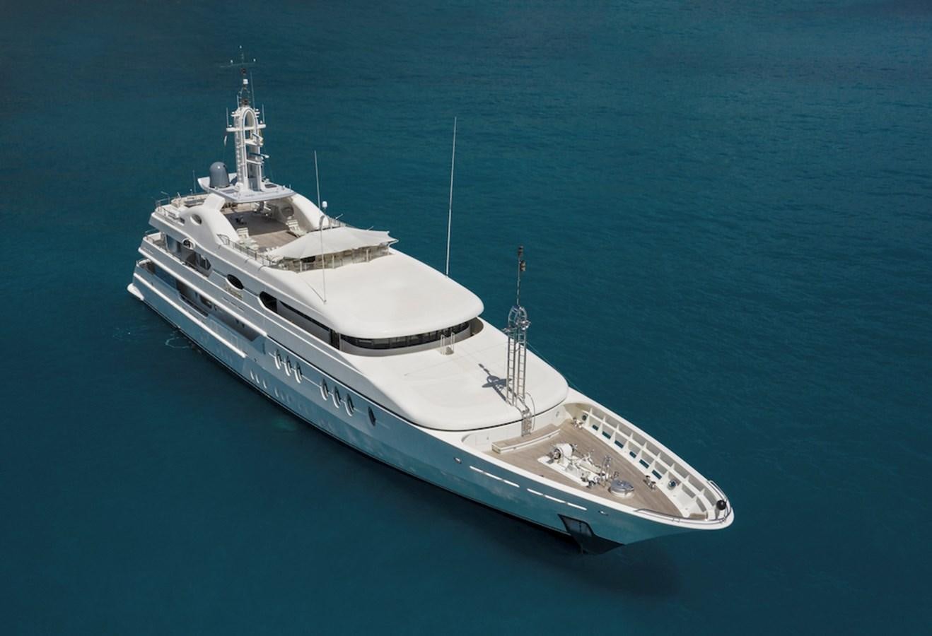 a white boat in the water aboard SAMIRA Yacht for Sale