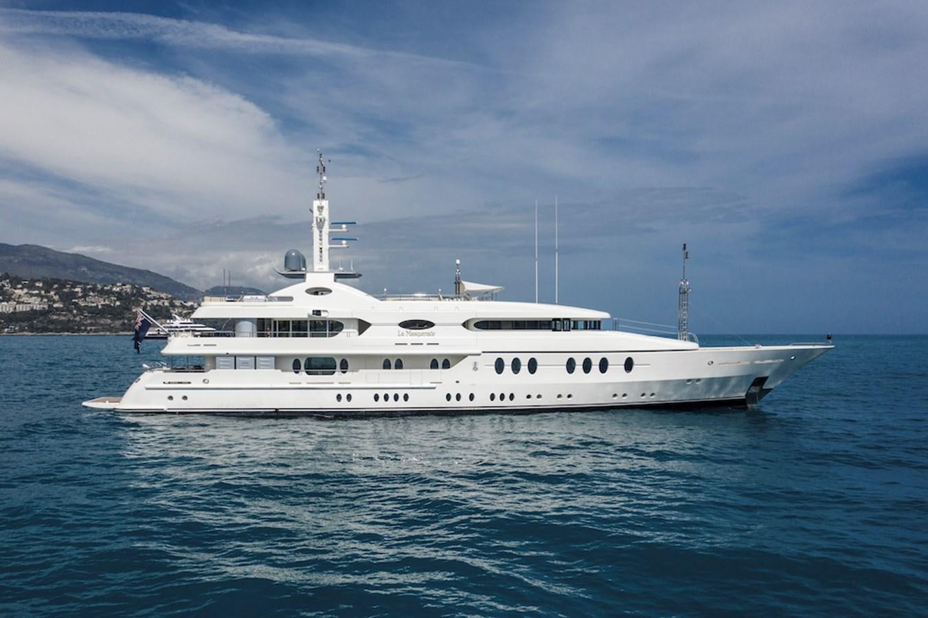 a white boat in the water aboard SAMIRA Yacht for Sale