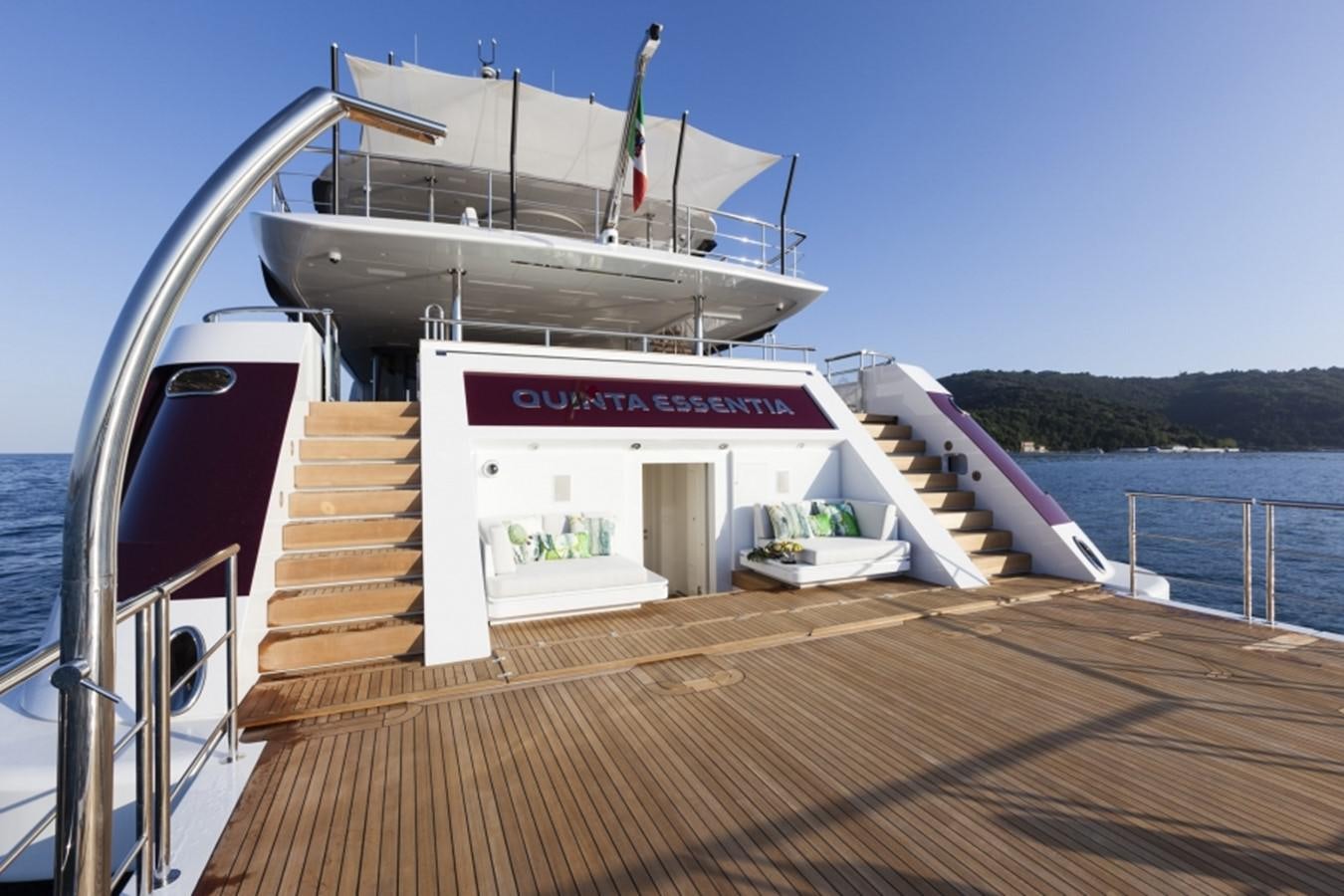 a boat on a dock aboard QUINTA ESSENTIA Yacht for Sale