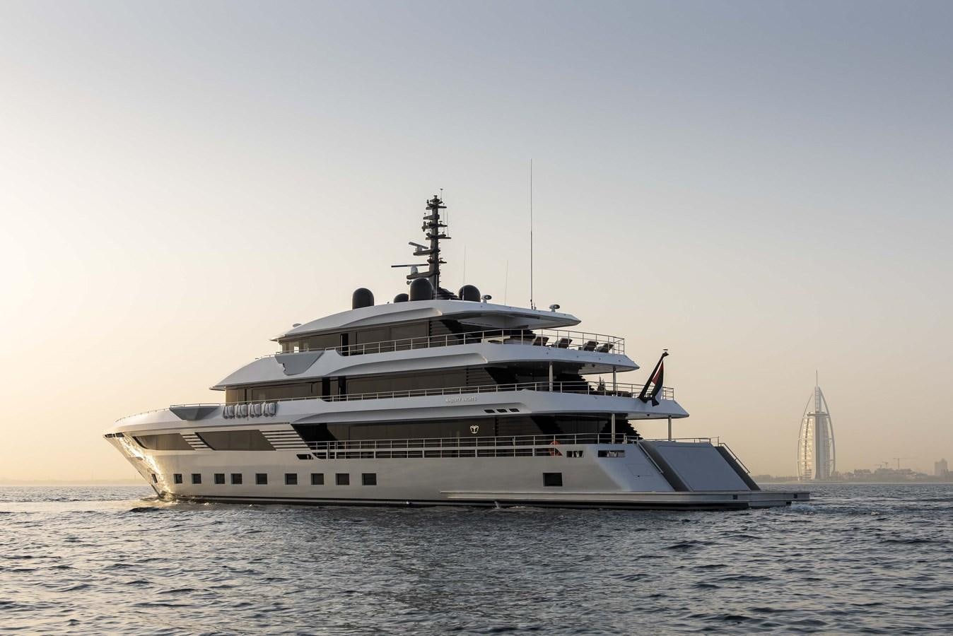 a large white ship in the water aboard MAJESTY 175 Yacht for Sale