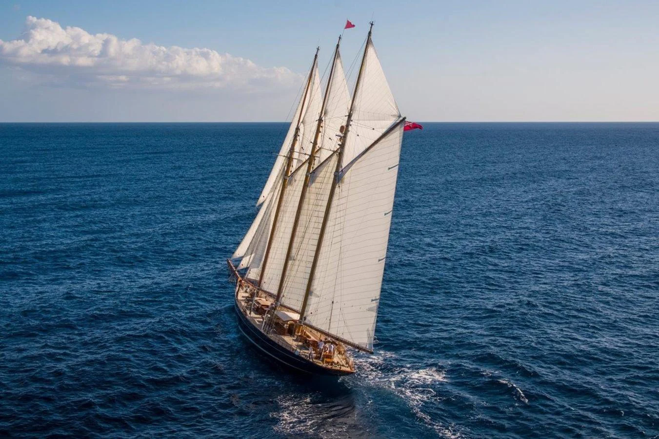a sailboat in the water aboard SHENANDOAH OF SARK Yacht for Charter
