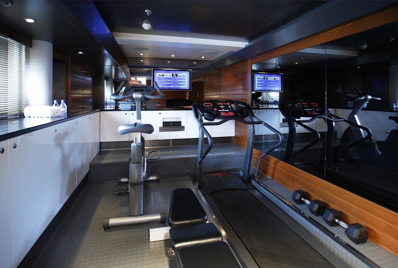 a gym with treadmills aboard TALISMAN MAITON Yacht for Charter