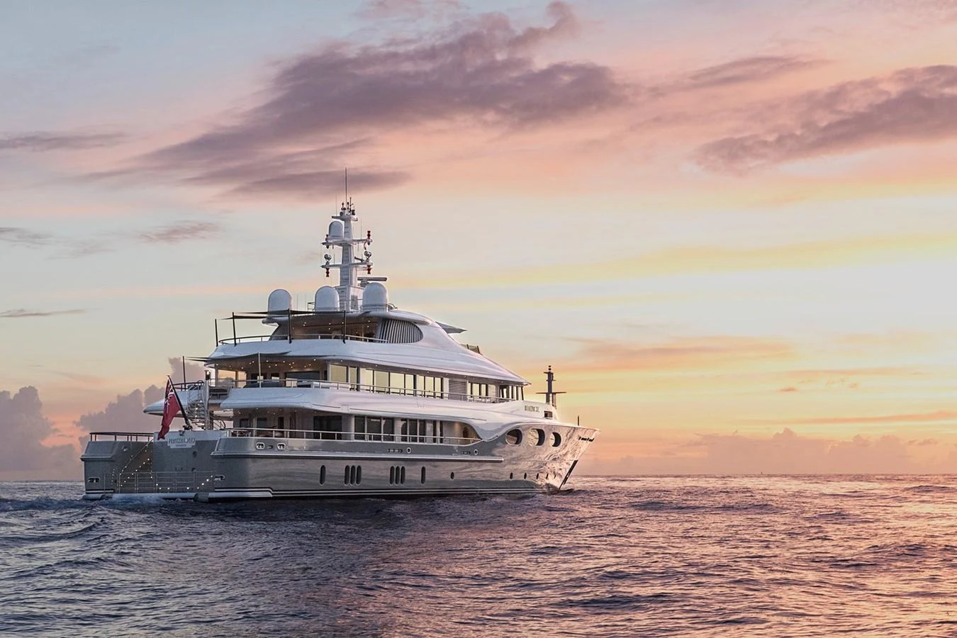 a ship in the water aboard FORTUNATE SUN Yacht for Sale