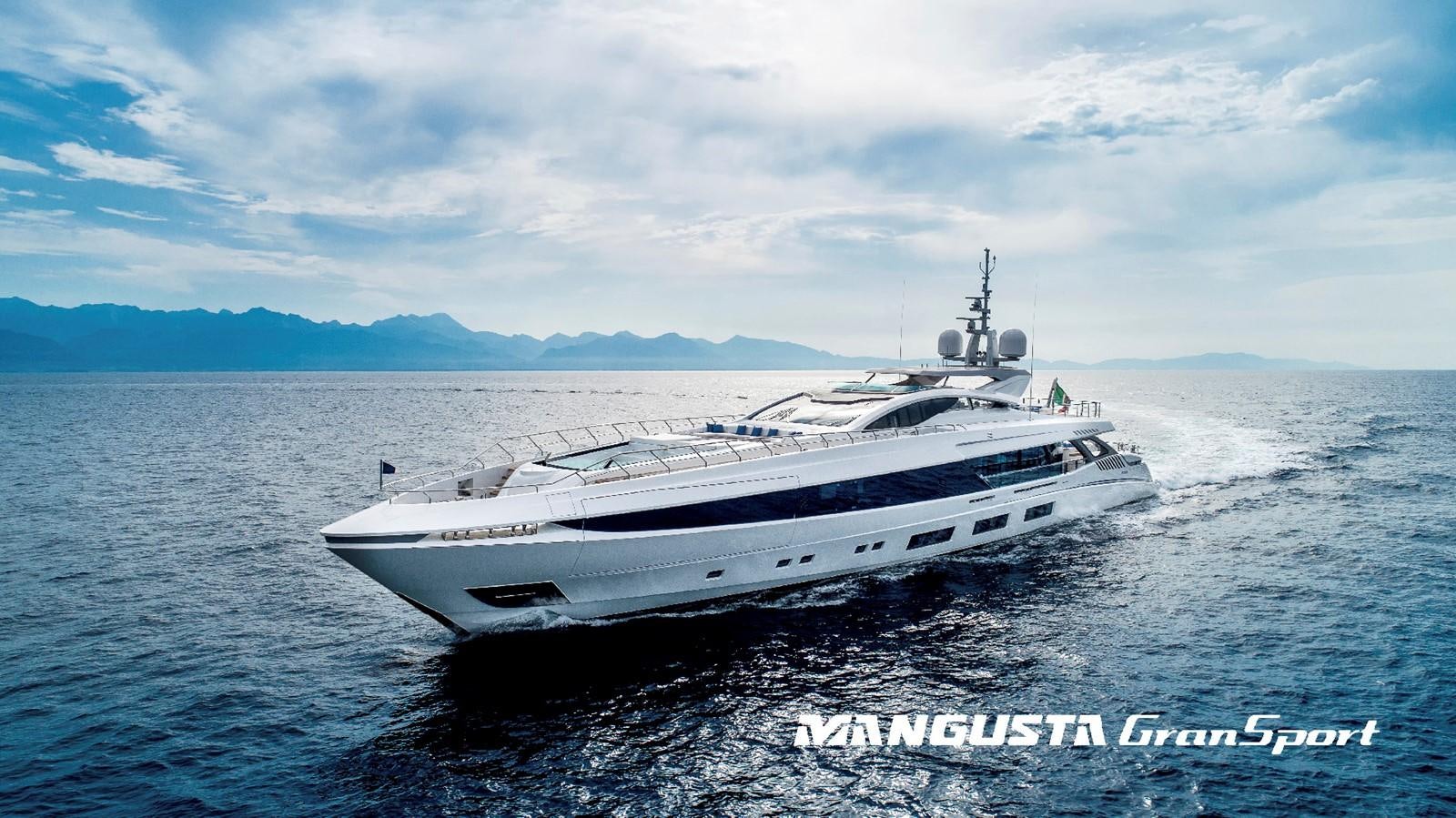 a white yacht in the water aboard MANGUSTA 165REV/04 Yacht for Sale