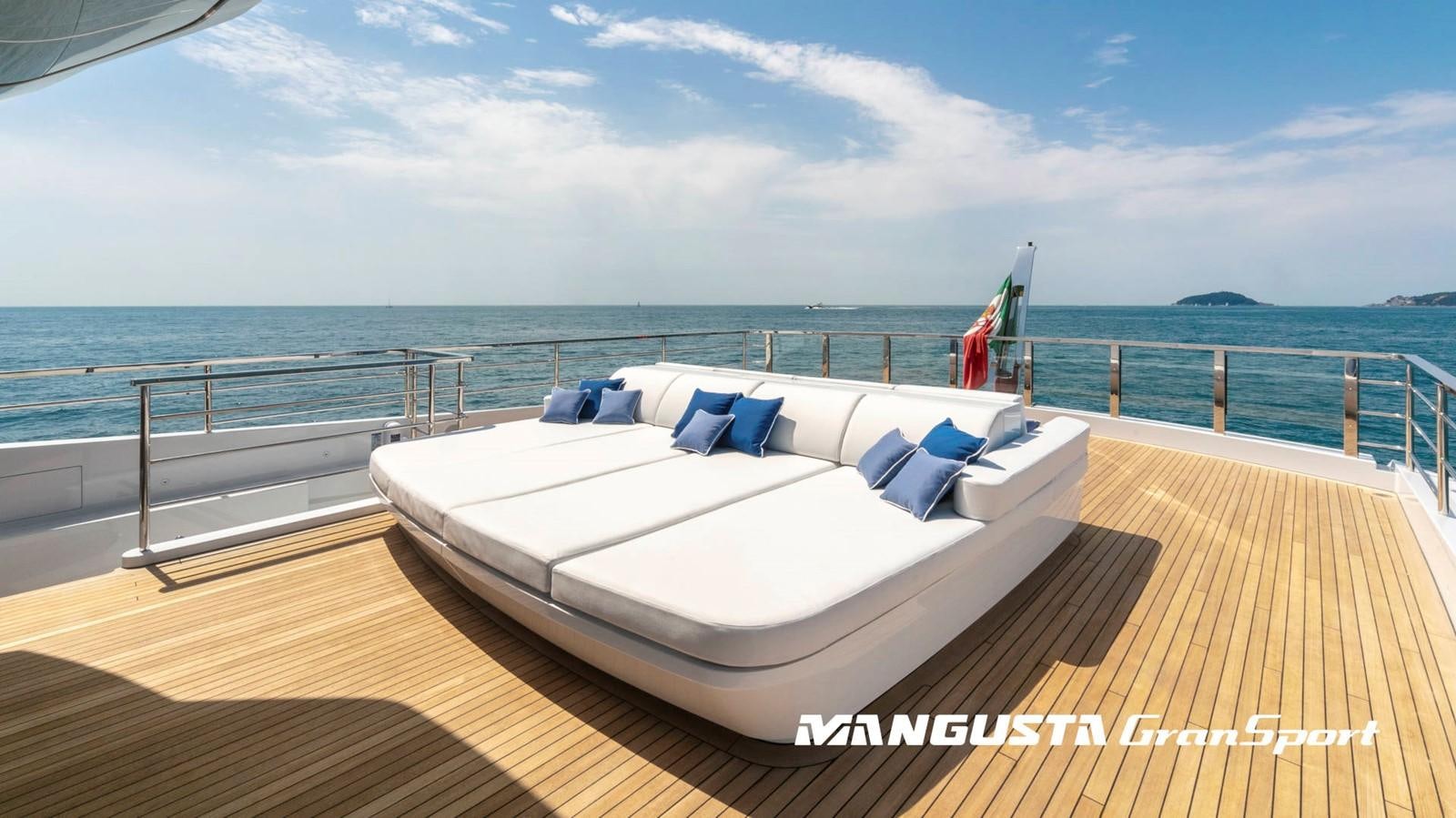 a bed on a boat aboard MANGUSTA 165REV/04 Yacht for Sale