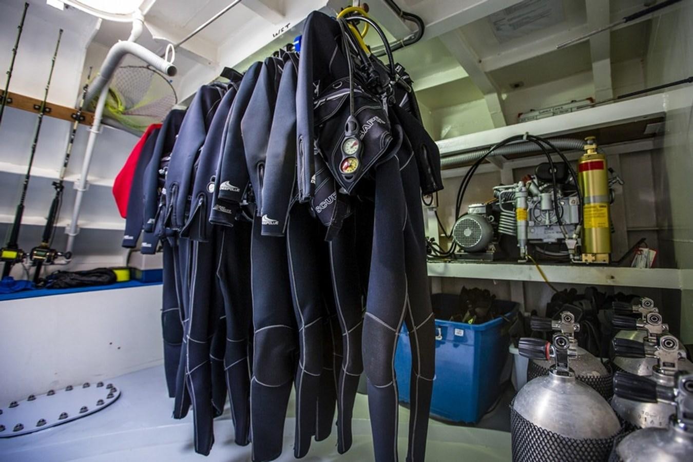 a rack of sports coats aboard NORTHERN SUN Yacht for Sale
