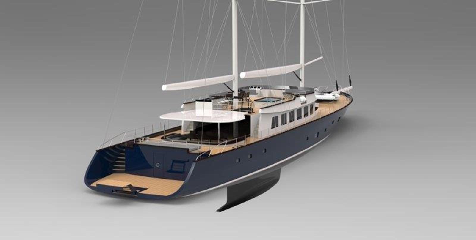 a model of a boat aboard MITI K Yacht for Sale
