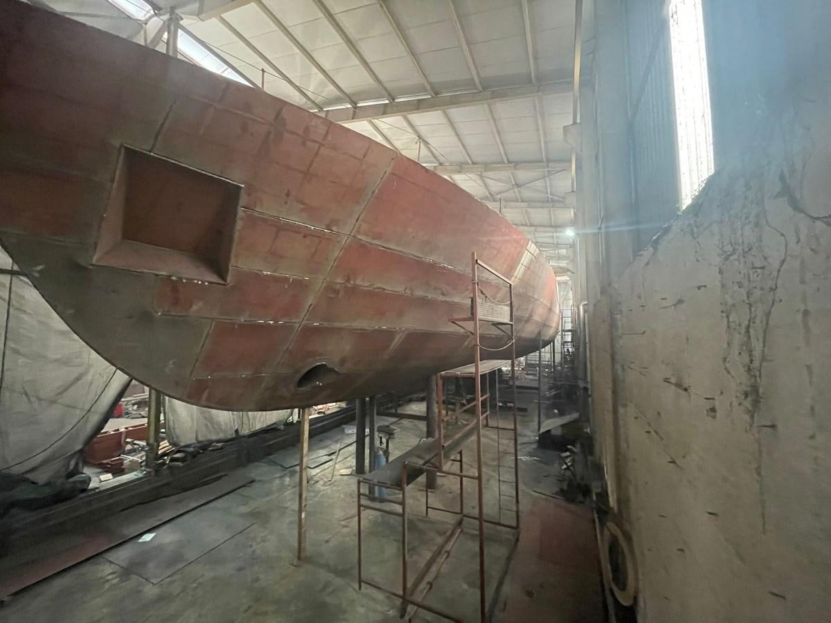 a large space ship in a room aboard MITI K Yacht for Sale