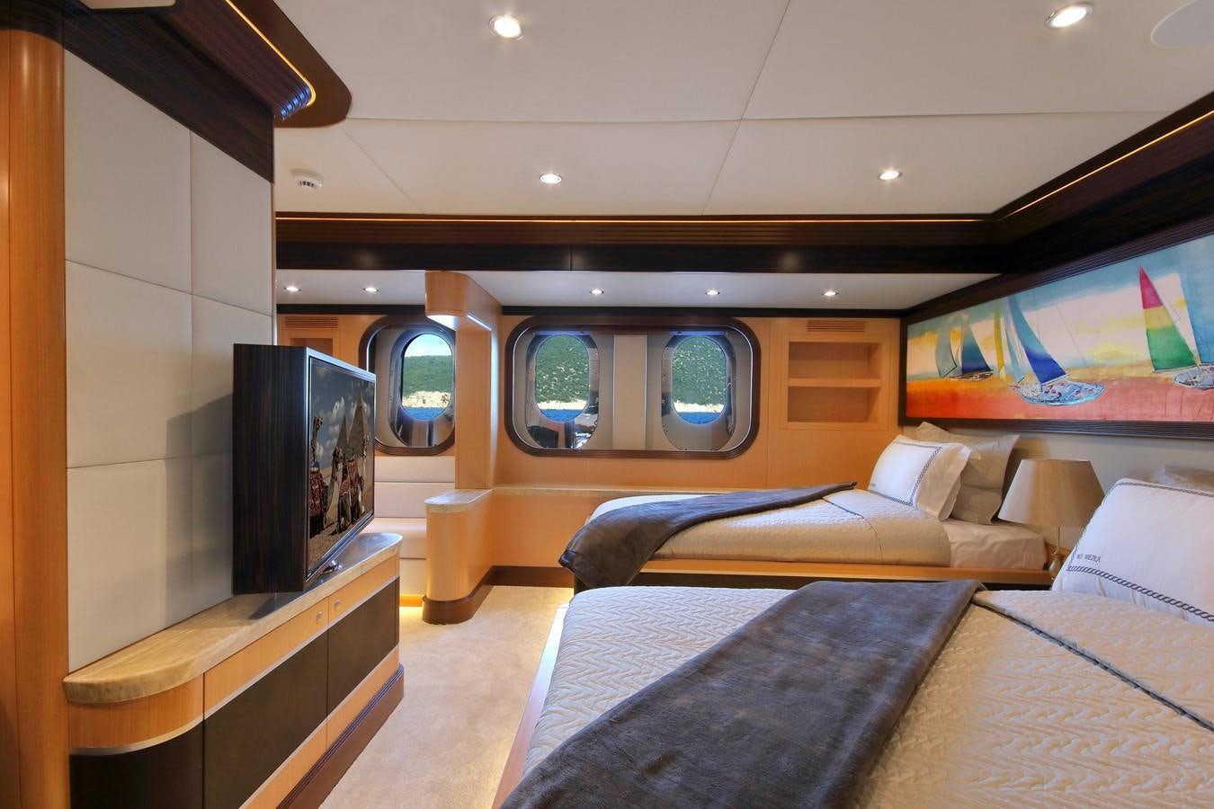 inside of a train aboard MEIRA Yacht for Sale