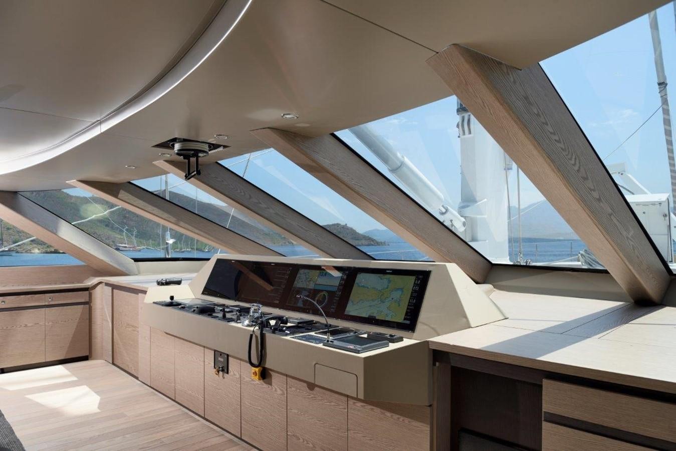 a room with a large white ceiling aboard ALL ABOUT U 2 Yacht for Sale
