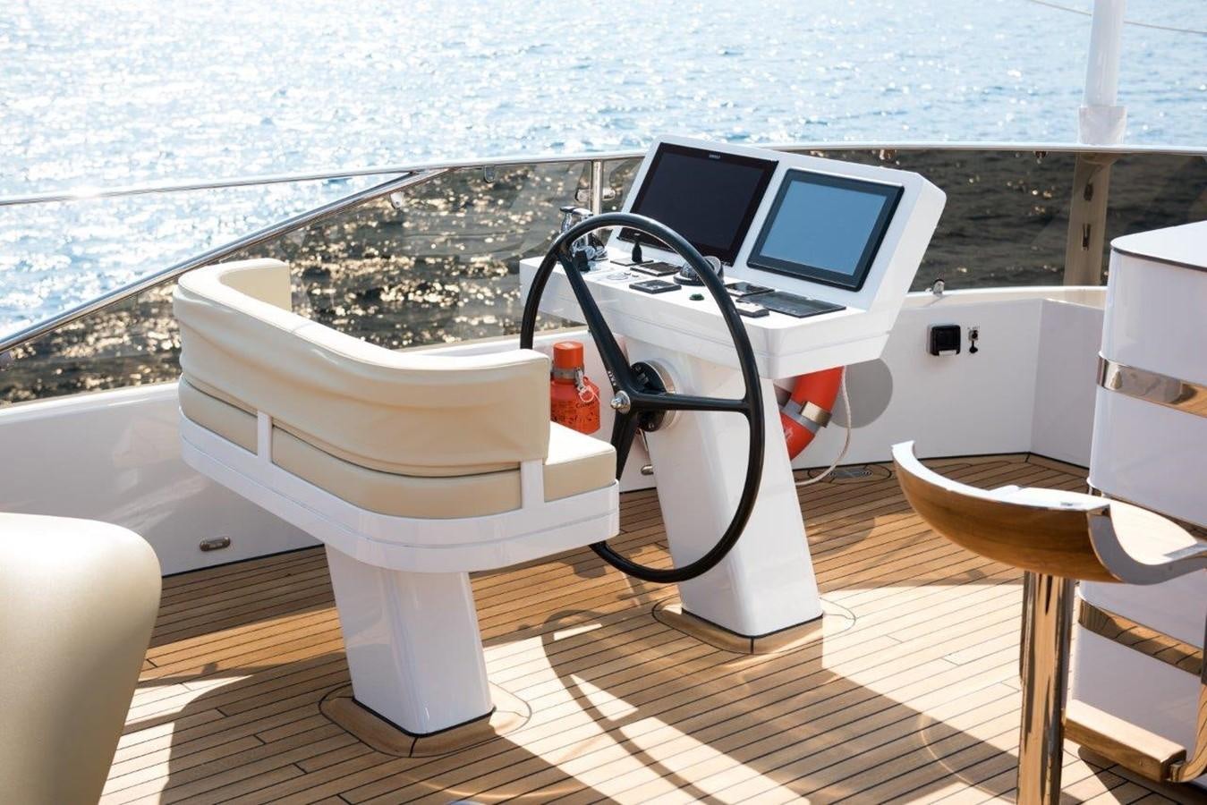 a boat with a seat and a laptop on it aboard ALL ABOUT U 2 Yacht for Sale