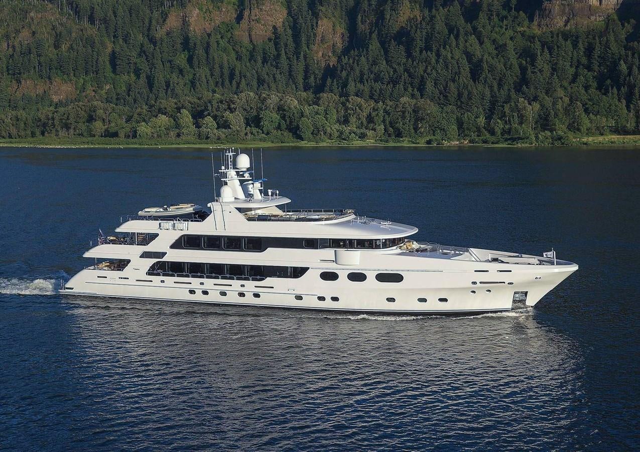 a white yacht on the water aboard JACKPOT Yacht for Sale