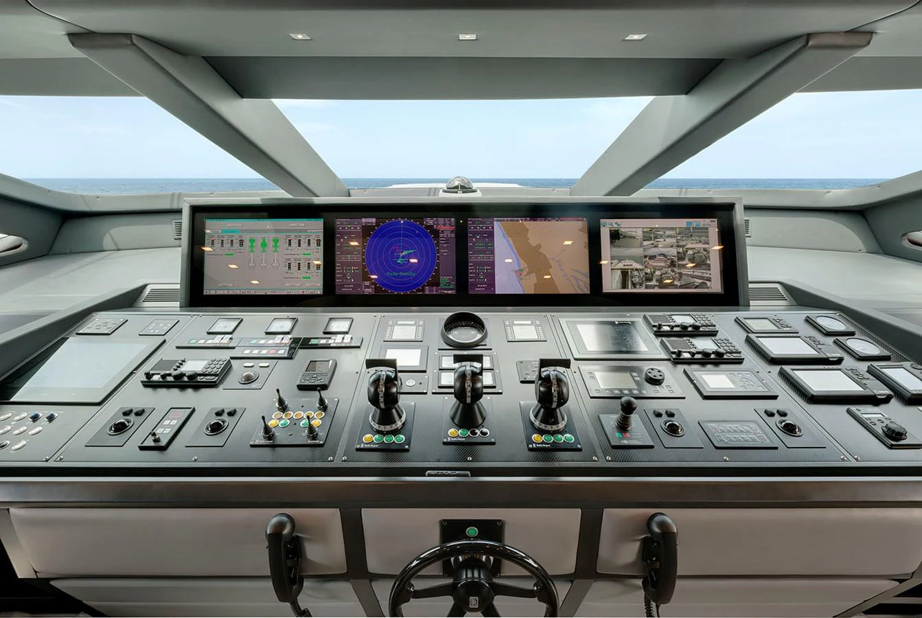 a control panel of a plane aboard APRICITY Yacht for Sale