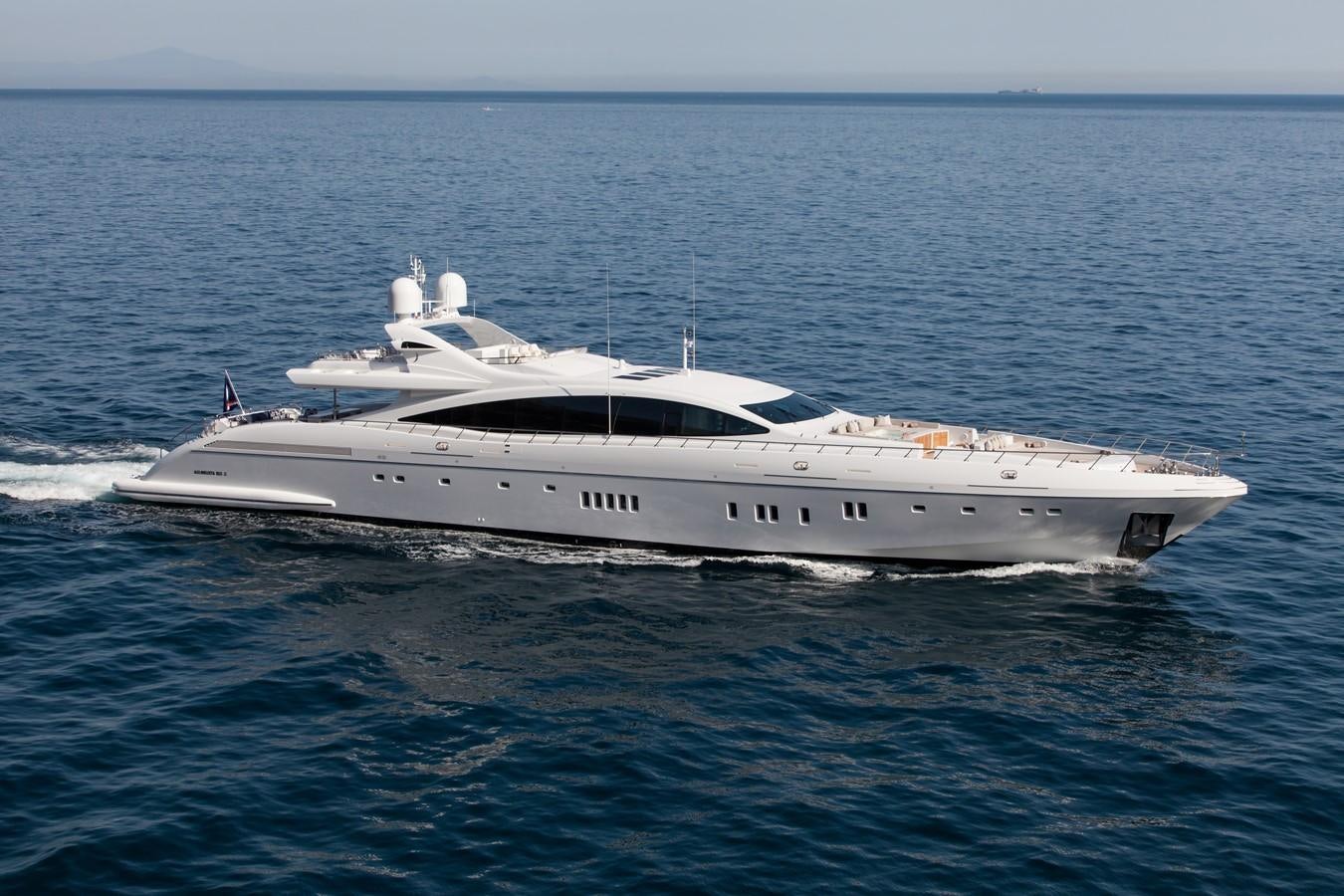 a white yacht in the water aboard APRICITY Yacht for Sale