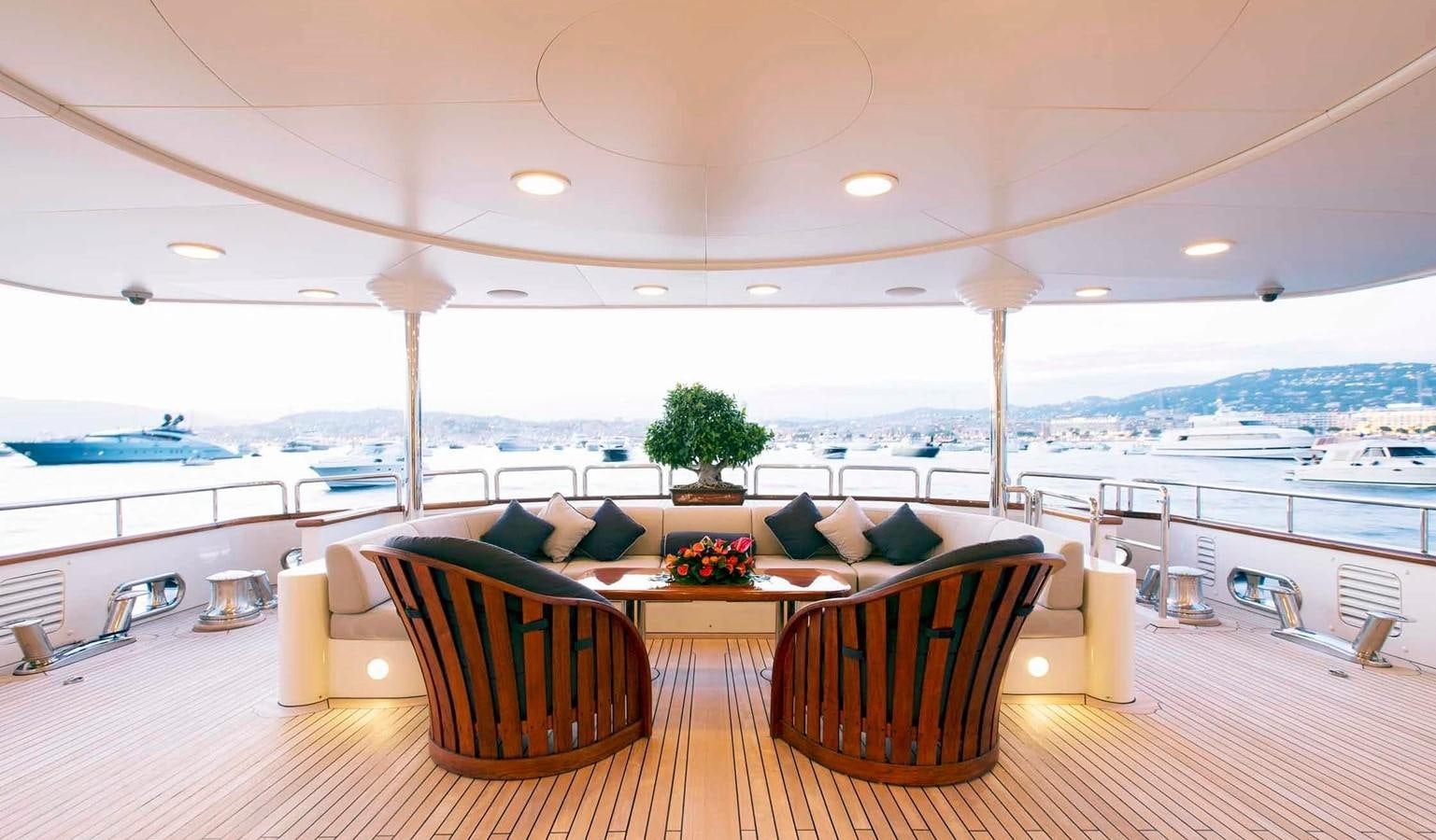 a room with a table and chairs aboard COME PRIMA Yacht for Charter