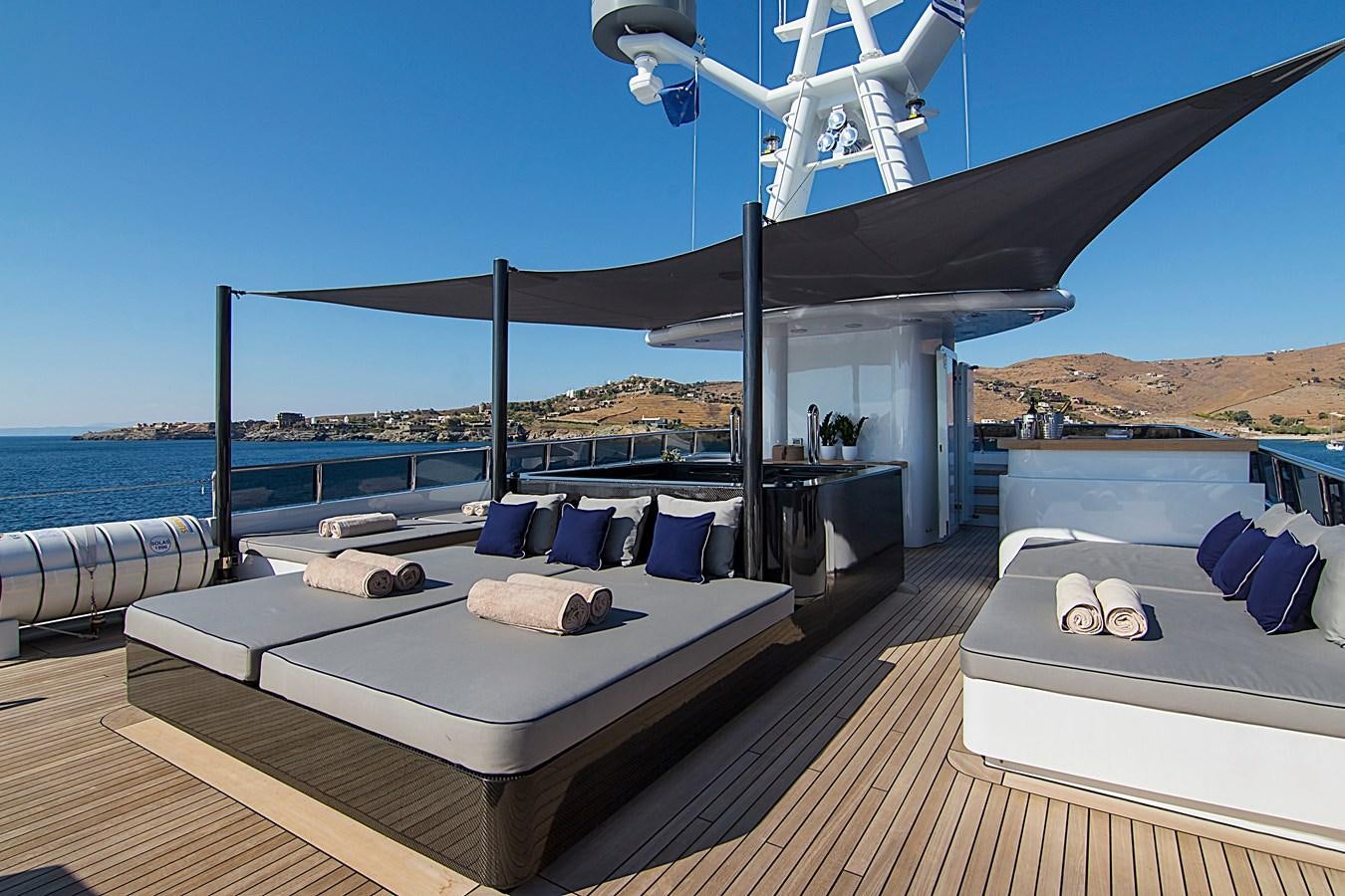 a boat on a deck aboard INVADER Yacht for Sale