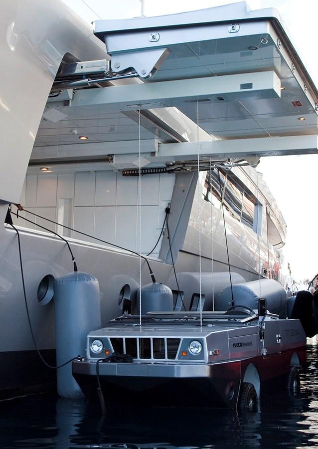 a boat on a trailer aboard FALCO MOSCATA Yacht for Sale