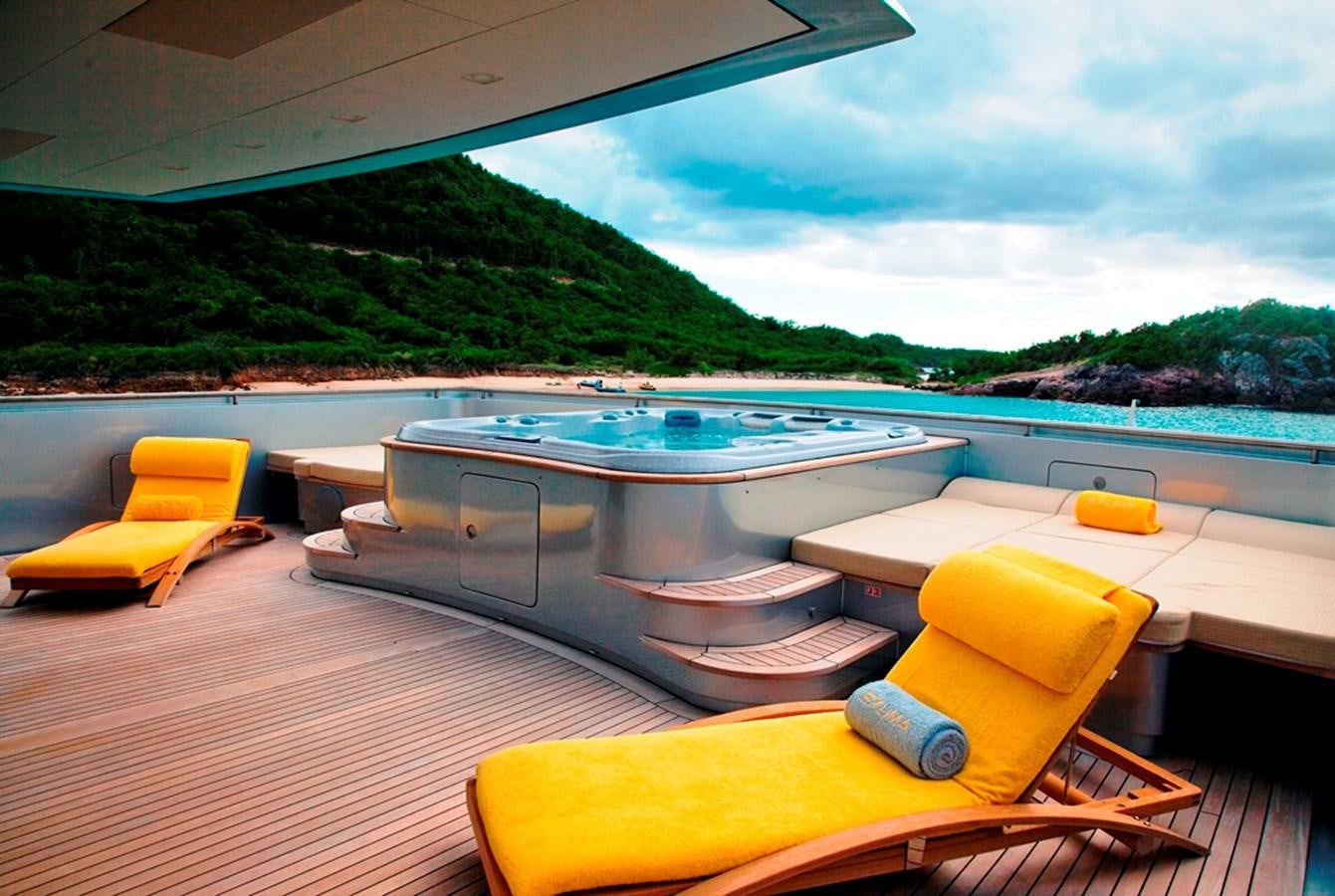a pool on a deck aboard FALCO MOSCATA Yacht for Sale