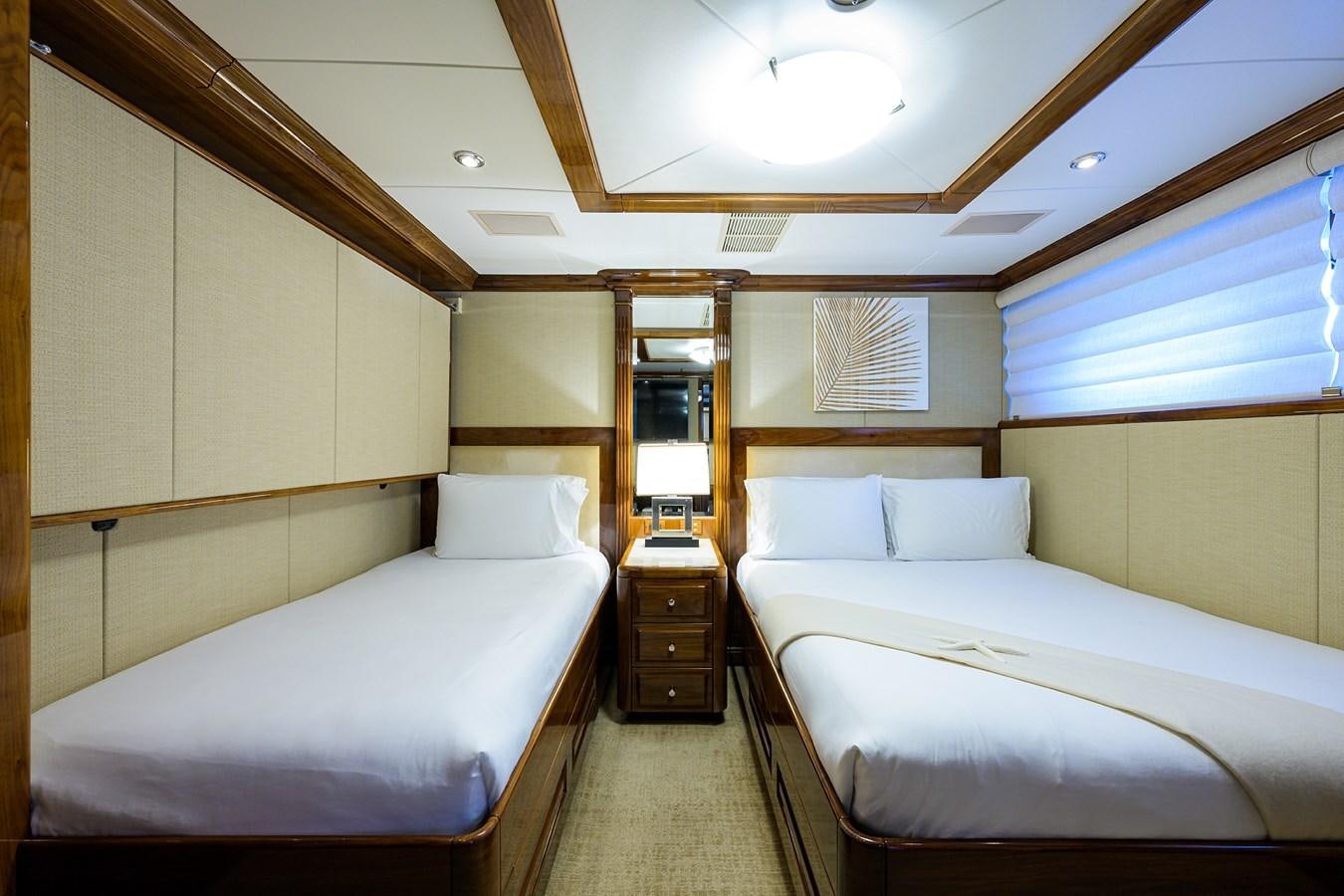 a room with two beds aboard REMEMBER WHEN Yacht for Charter