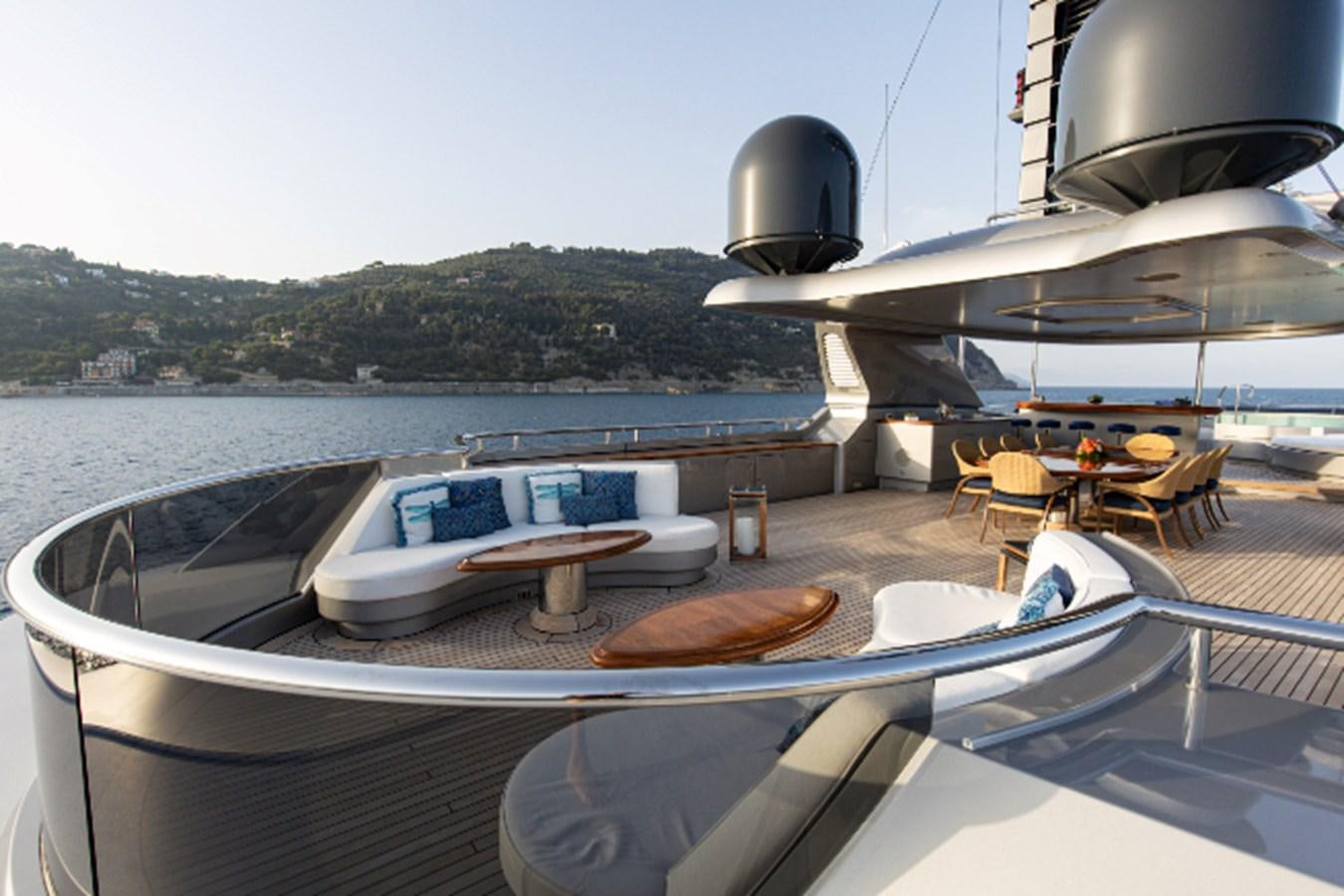 a boat on a deck aboard VIBRANCE Yacht for Sale