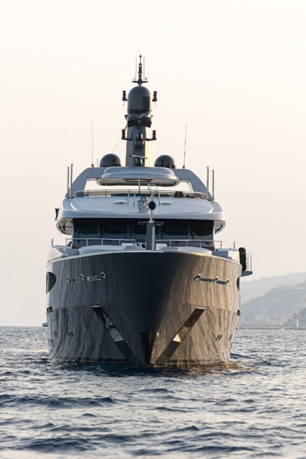 a large ship in the water aboard VIBRANCE Yacht for Sale