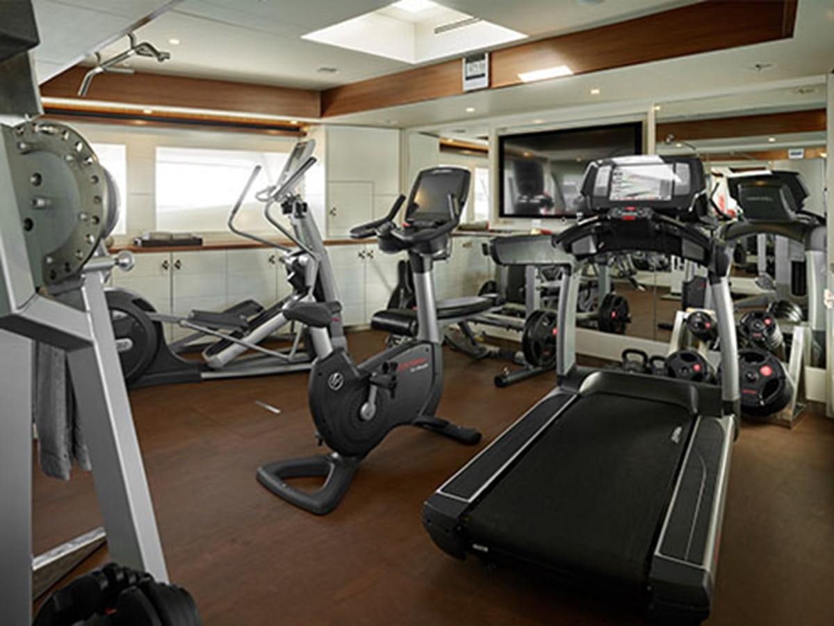 gym with exercise equipment aboard NASSIMA Yacht for Sale